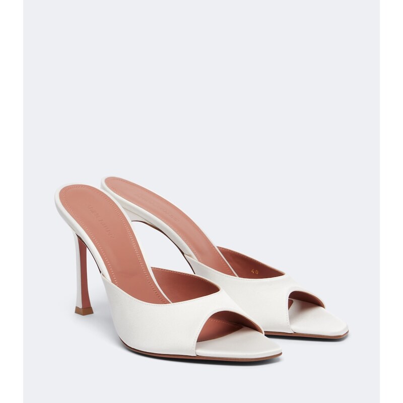 Amina Muaddi Alexa satin mules