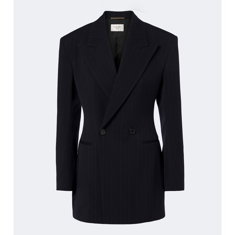 Saint Laurent Chalk stripe double-breasted wool blazer
