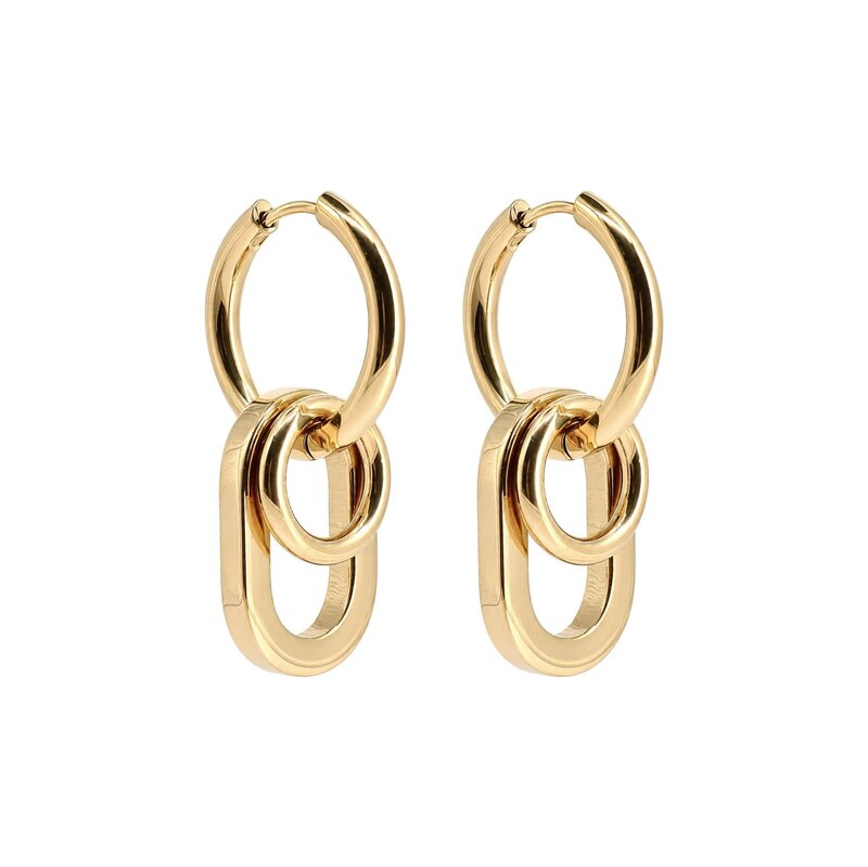 Fräulein Wunder Náušnice Triple zlatá