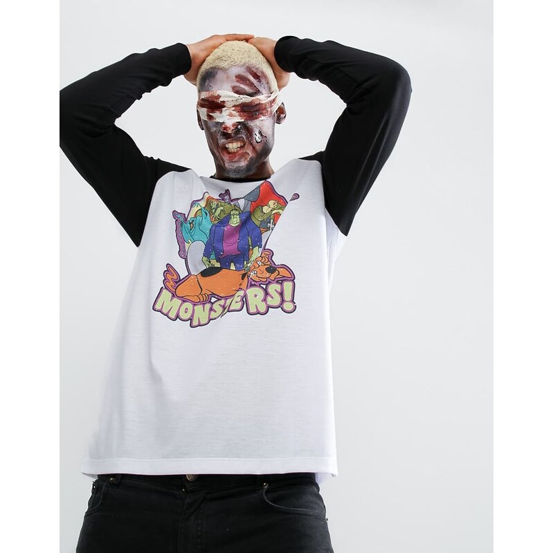 ASOS DESIGN ASOS Halloween Scooby Doo Relaxed Raglan Long Sleeve