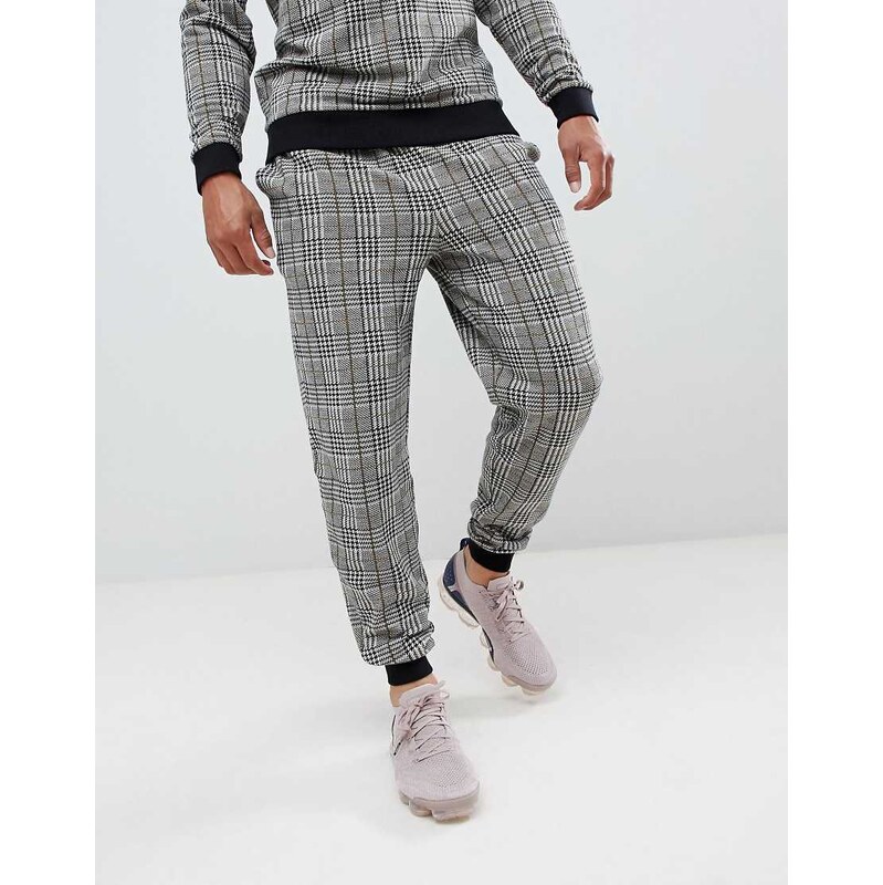 ASOS DESIGN co-ord skinny joggers in grey check
