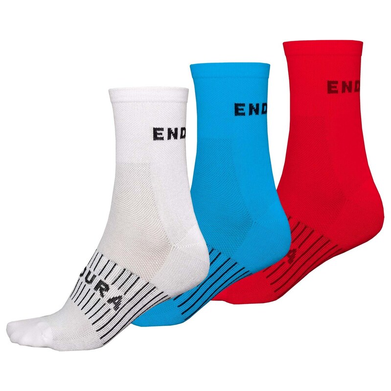 Endura Coolmax Race ponožky (3 páry v balení) white vel. S-M