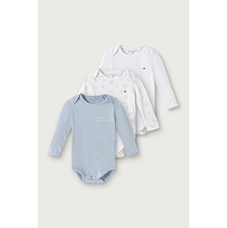 Tommy Hilfiger body kojenecké bavlněné s elastanem 3-pack