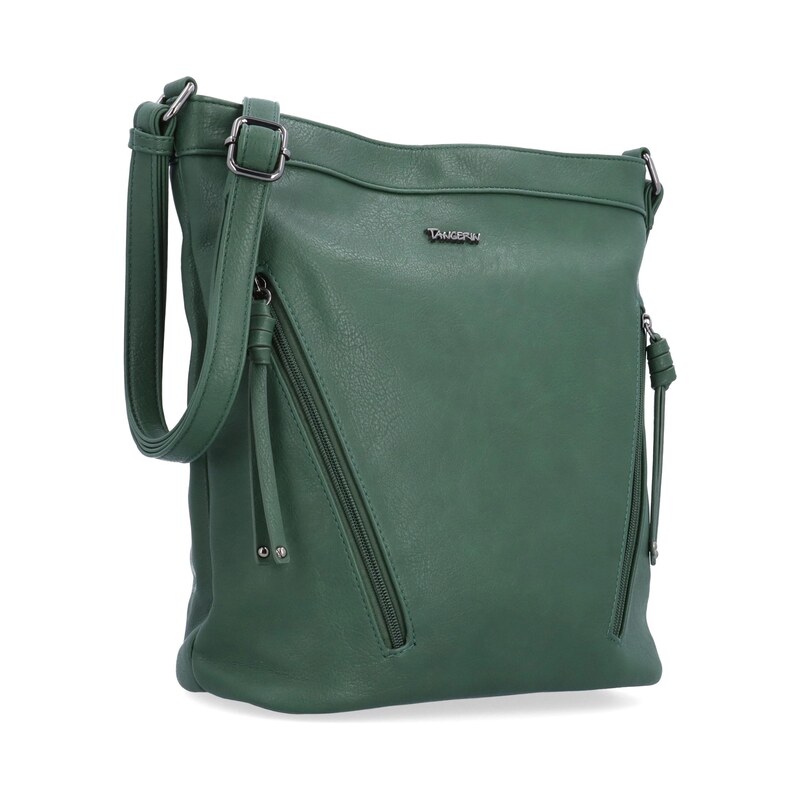 Kabelka ze syntetické kůže crossbody Tangerin Tmavě zelená 8050
