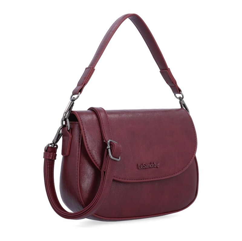 Kabelka ze syntetické kůže crossbody Le Sands vínová 7730 BO
