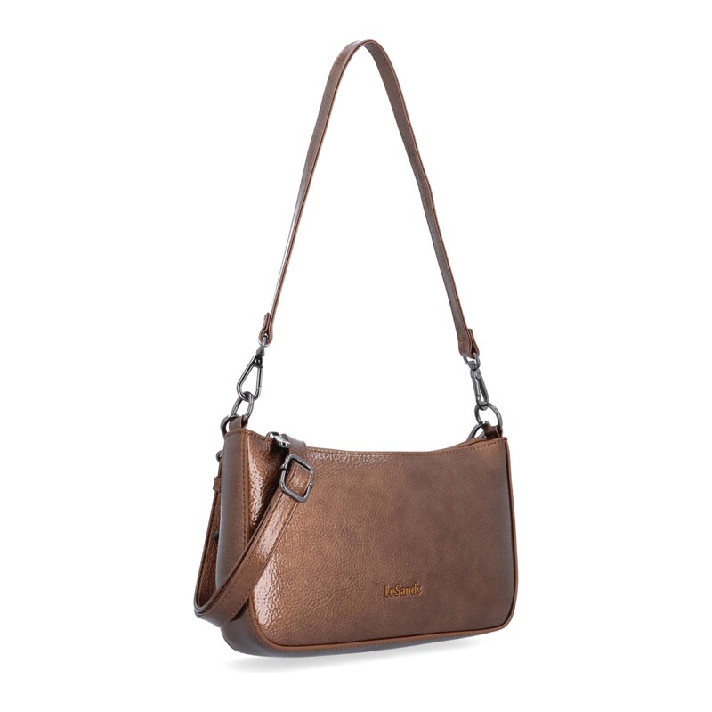 Kabelka ze syntetické kůže crossbody Le Sands Metalická 4642