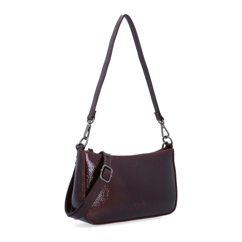 Kabelka ze syntetické kůže crossbody Le Sands vínová 4642 BO