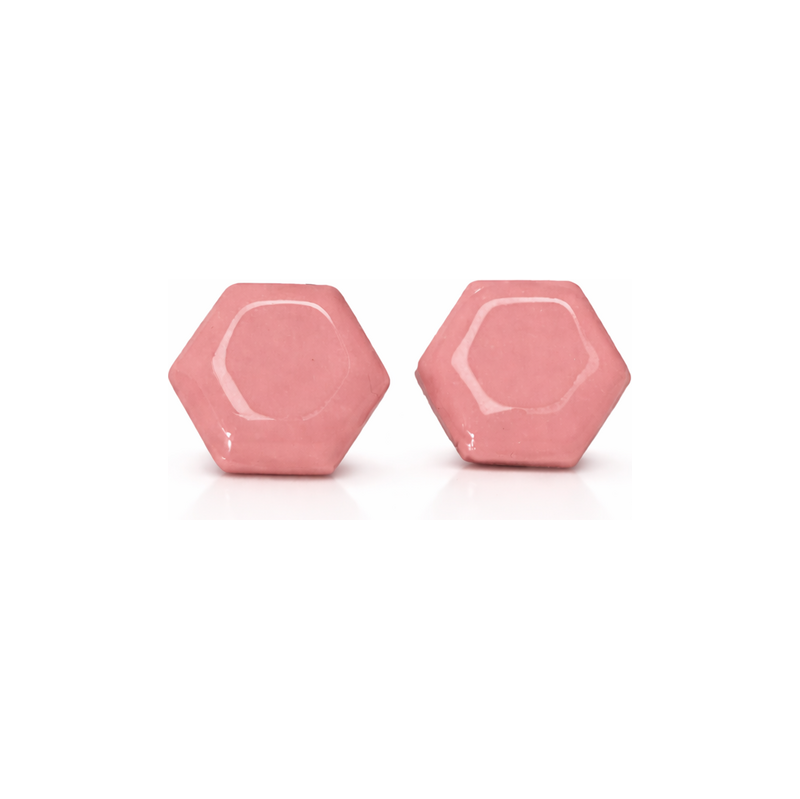 U Sobíka Náušnice Hexagon - růžová