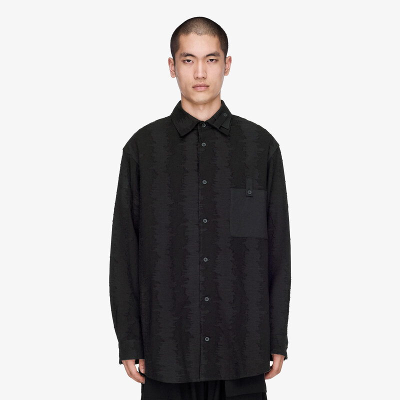 Košile Y-3 Deco Stitch Long Sleeve Shirt Black M