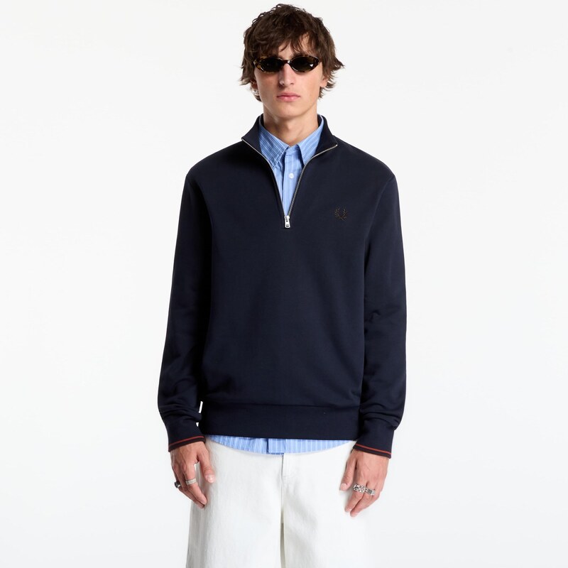 Mikina FRED PERRY Half Zip Sweatshirt Navy L