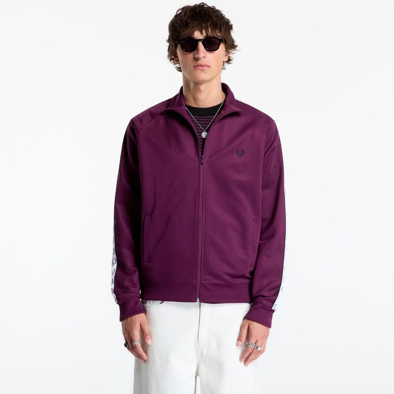 Mikina FRED PERRY Contrast Tape Track Jacket Plum M