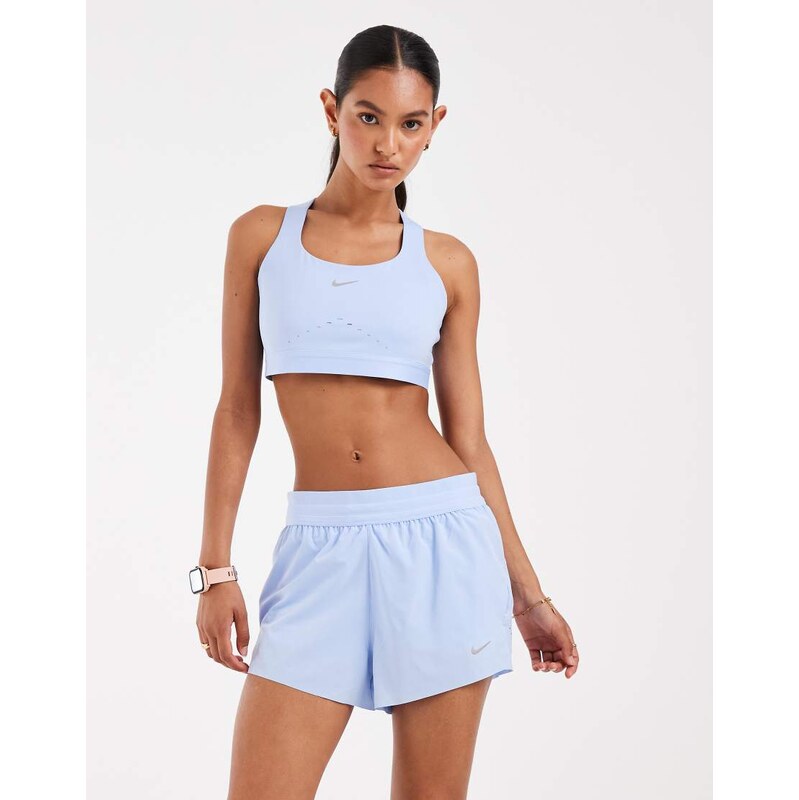 Nike Running Swift Dri-FIT mid rise 2 in 1 shorts in blue