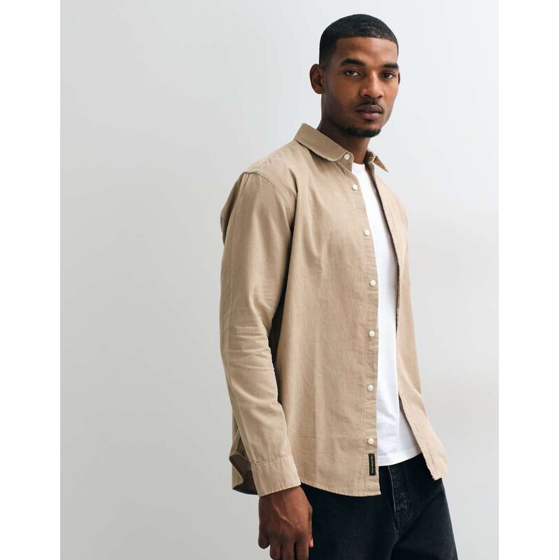 Jack & Jones regular cord shirt in beige-Neutral