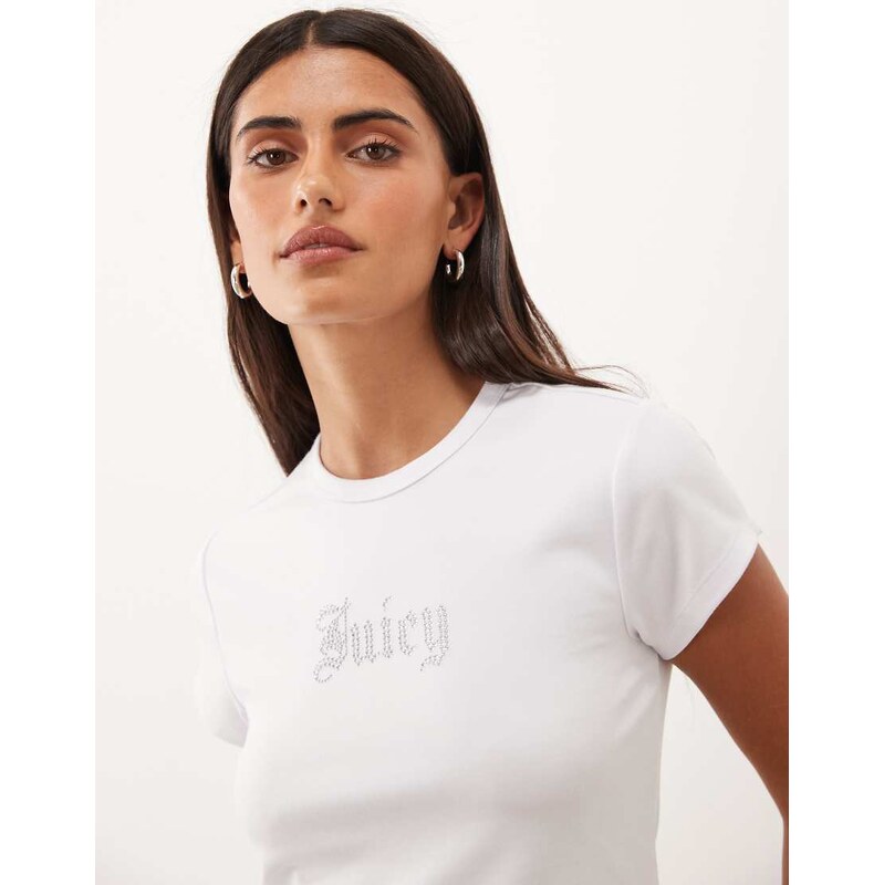 Juicy Couture diamante logo baby t-shirt in white
