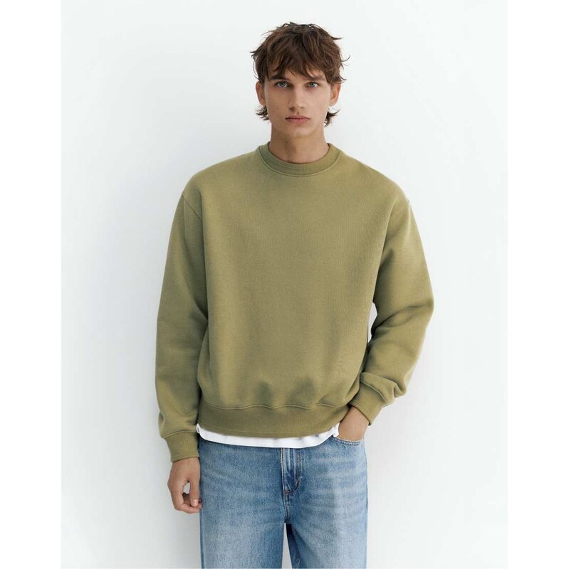 Pull&Bear Relaxed fit sweatshirt in olive-Green