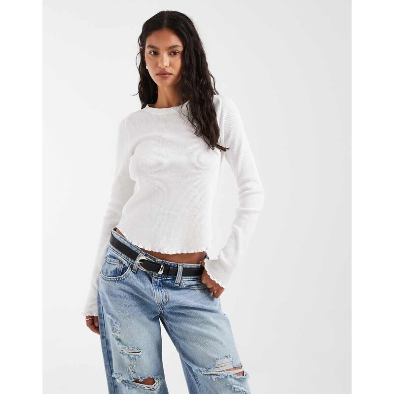Free People Easy does it long sleeve t-shirt in white
