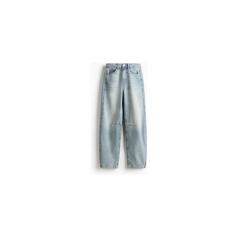 H&M - Barrel High Waist Jeans - Light Denim Blue