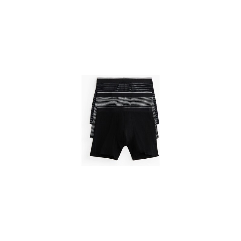 H&M - 3-pack mid trunks with Lycra - Black/Striped