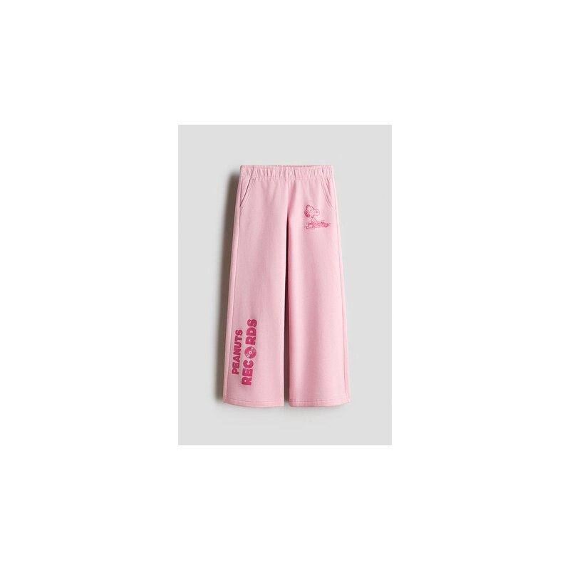 H&M - Kalhoty jogger z teplákovinys tištěnými motivy - Pink