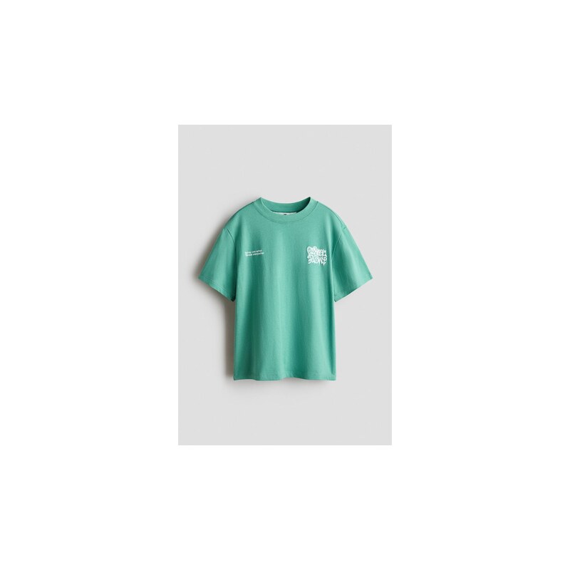 H&M - Bavlněné tričkos potiskem - Green/Street Storyteller