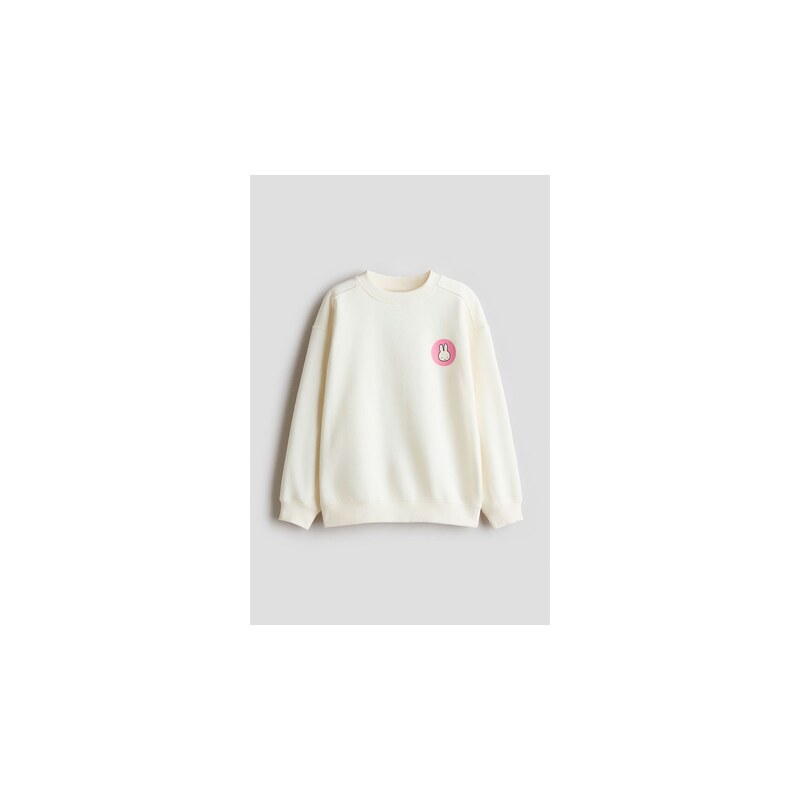 H&M - Mikinas česaným rubem a potiskem - Cream/Miffy