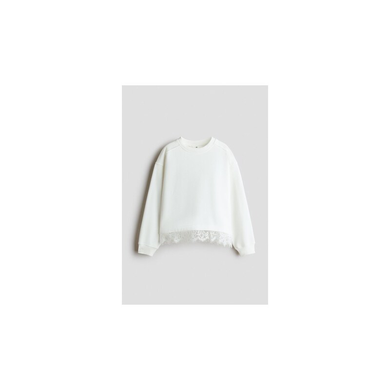 H&M - Lace-trimmed sweatshirt - White