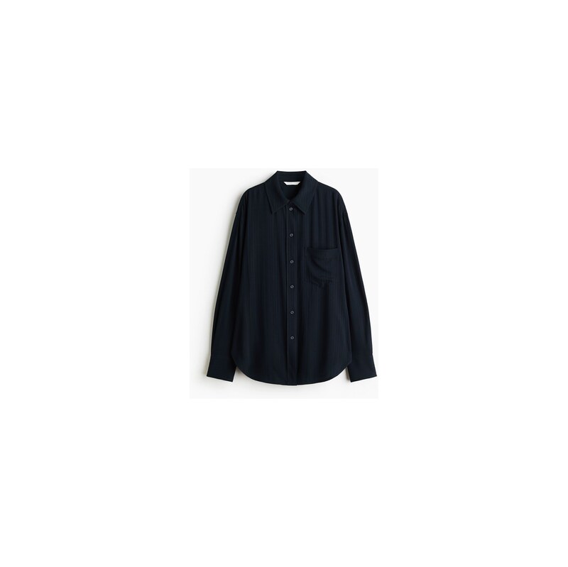 H&M - Oversized viscose shirt - Navy Blue