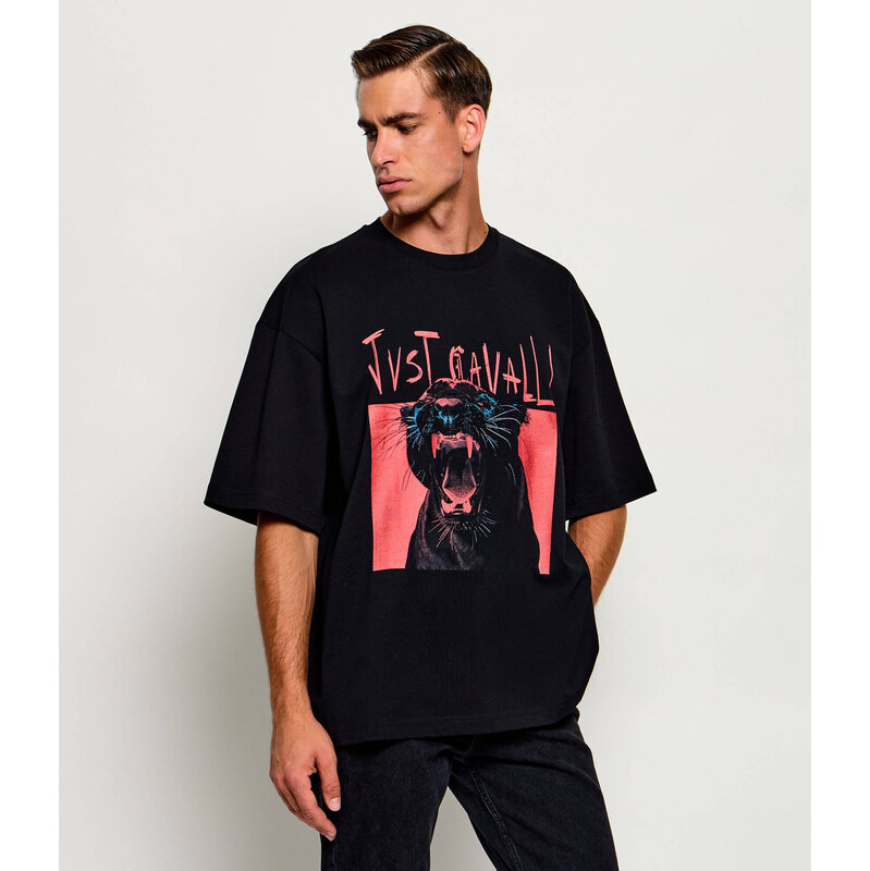 Just Cavalli Tričko Angry Panther | Loose fit