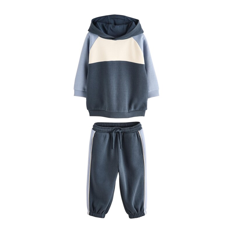 Next Joggingová souprava světle béžová / marine modrá / chladná