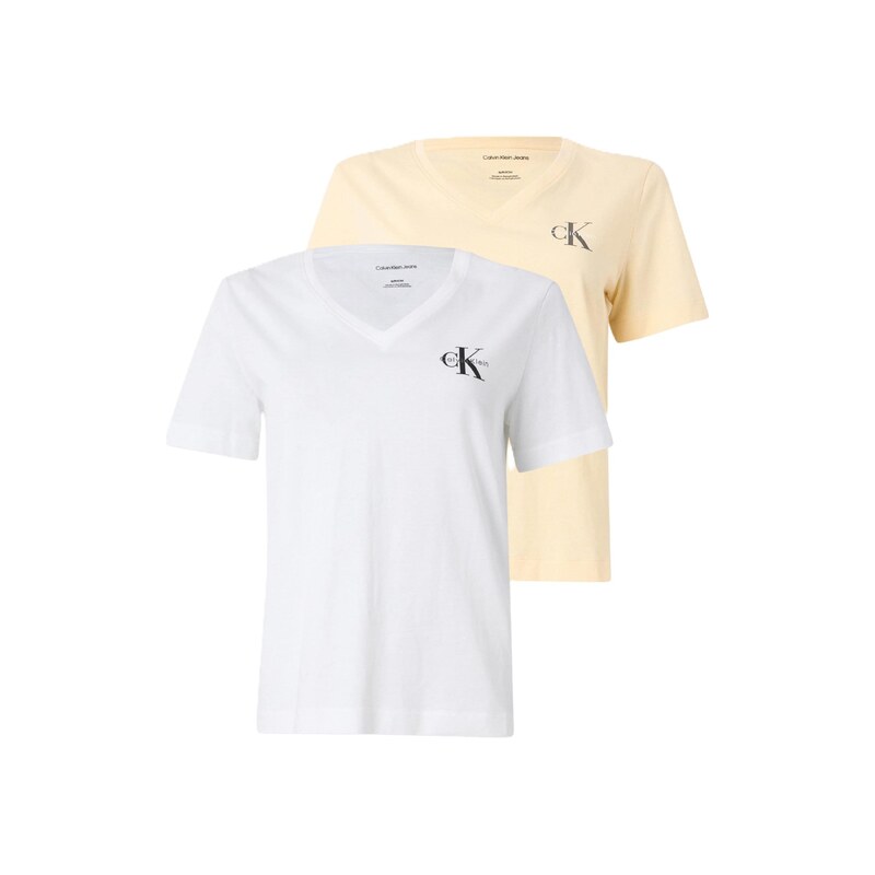 Calvin Klein Jeans Tričko Monologo T pastelově žlutá / černá /