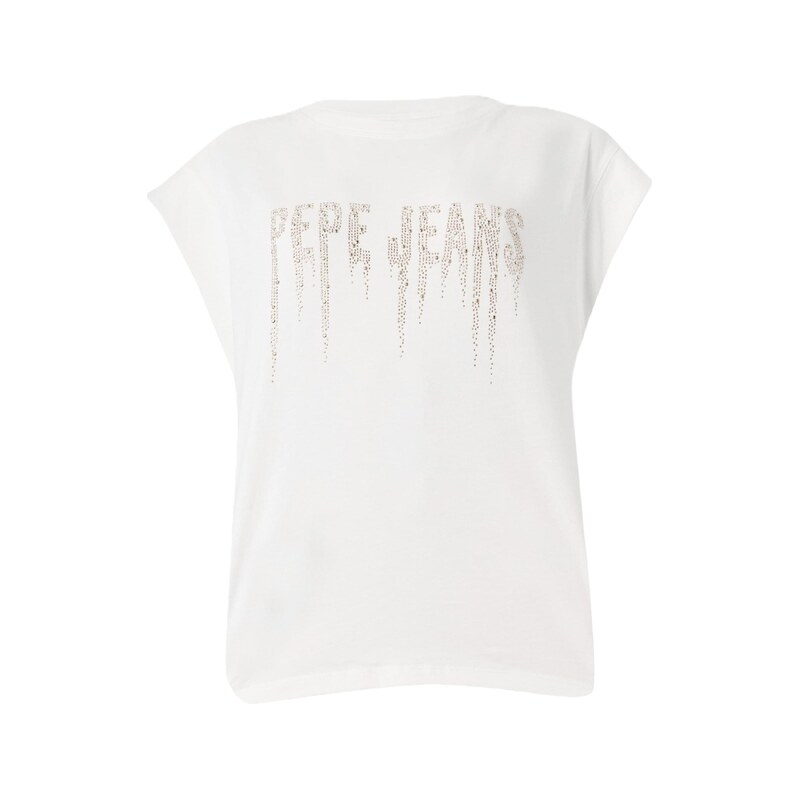 Pepe Jeans Tričko Carina zlatá / bílá