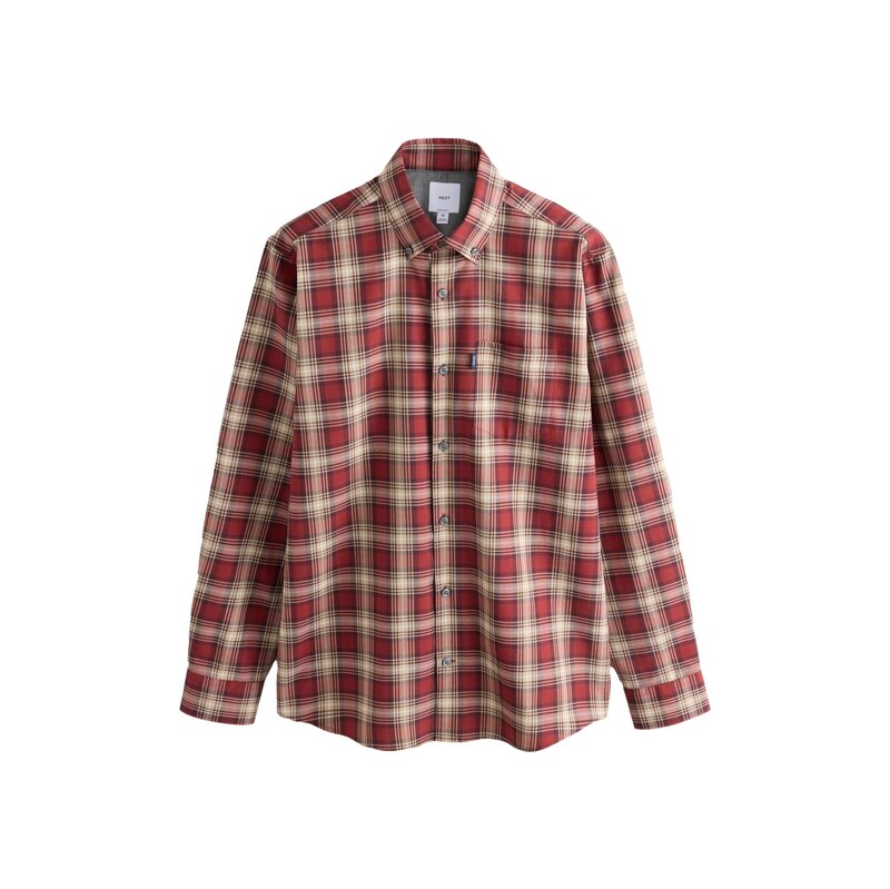 Next Košile mokka / červená / tmavě červená / offwhite