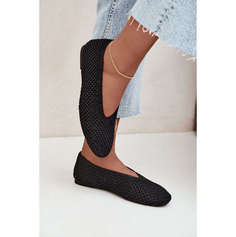 Černé ploché baleríny s model 22322628 - Boto