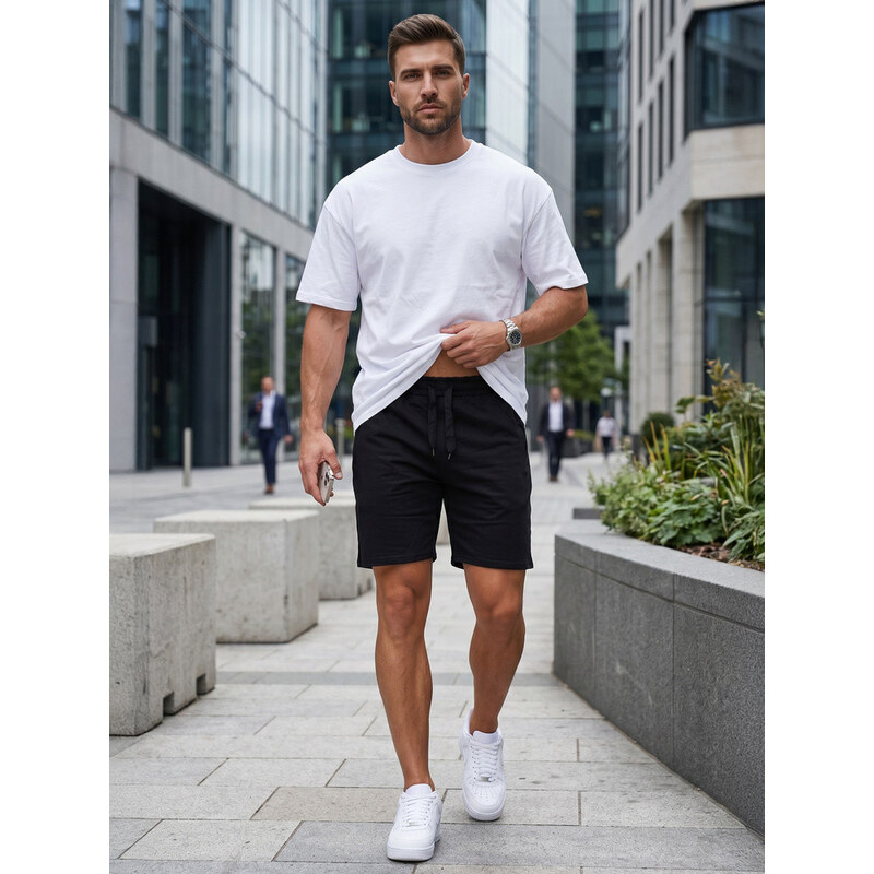 Spodenki męskie dresowe z czarne model 22305592 - FashionStreet