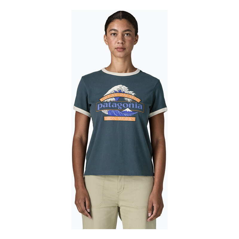 Dámské tričko Patagonia Great Waves Ringer Tee summit blue