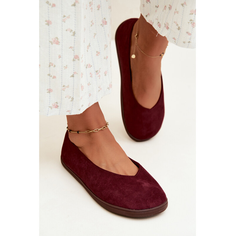 Boto Ženské barefoot bordeaux baleríny Hollin