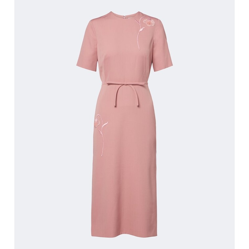 Erdem Embellished embroidered twill midi dress