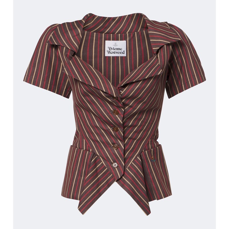 Vivienne Westwood Monday striped peplum cotton top