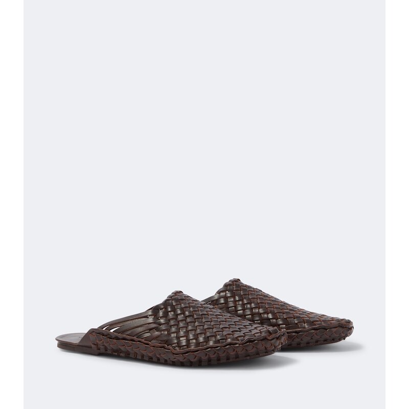 The Row Woven leather slip-on shoes