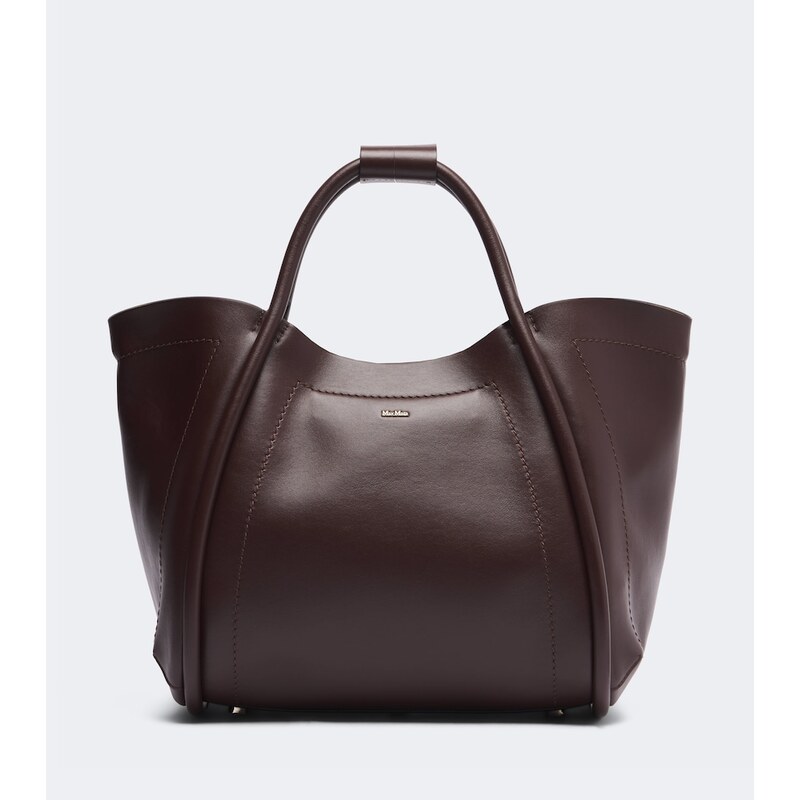Kůžová taška Max Mara v hnědém odstínu