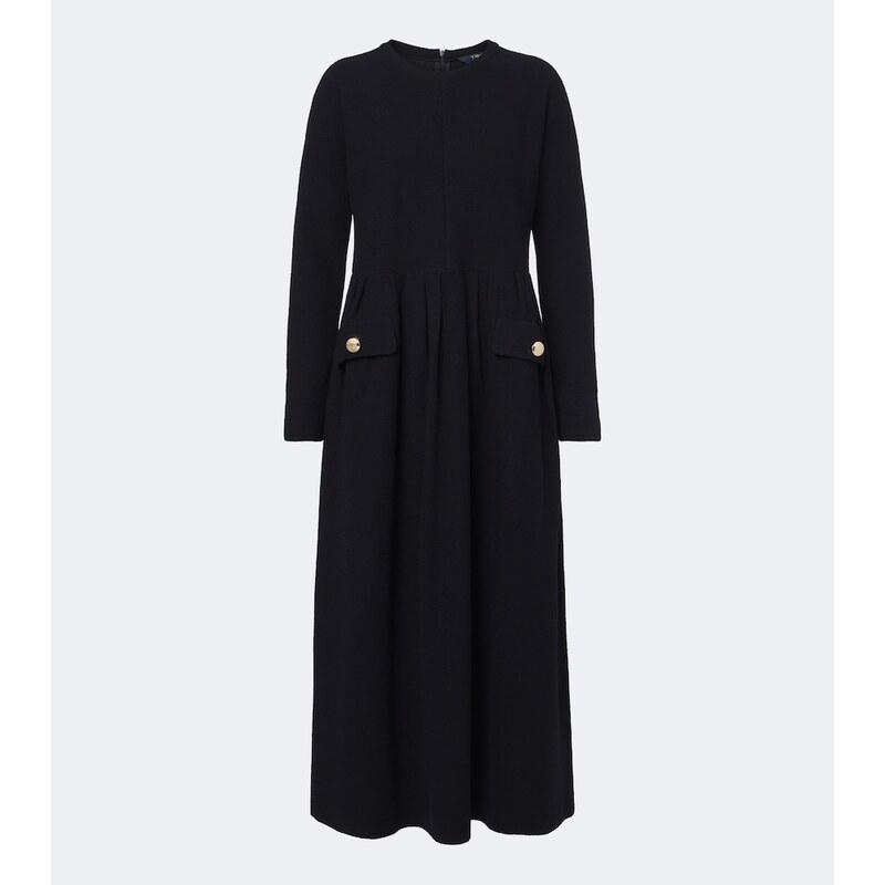 S Max Mara Wool and cotton-blend midi dress