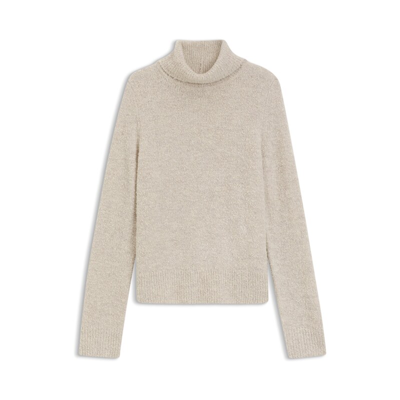 BOSS Rollneck sweater in a bouclé virgin-wool blend