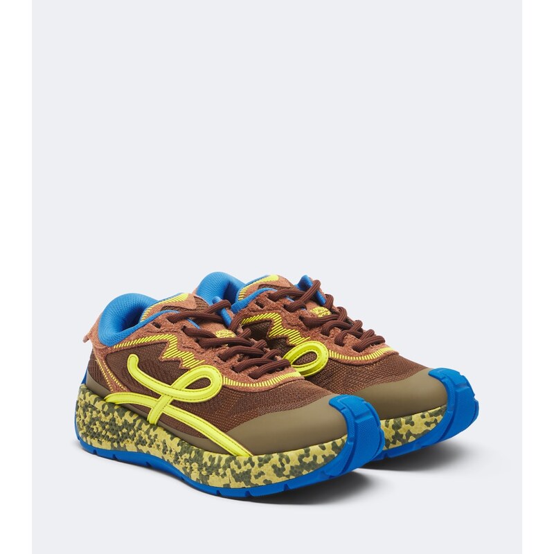 Loewe Pogo colorbocked mesh-trimmed sneakers