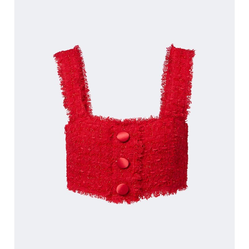 Dolce&Gabbana Cotton-blend bouclé crop top