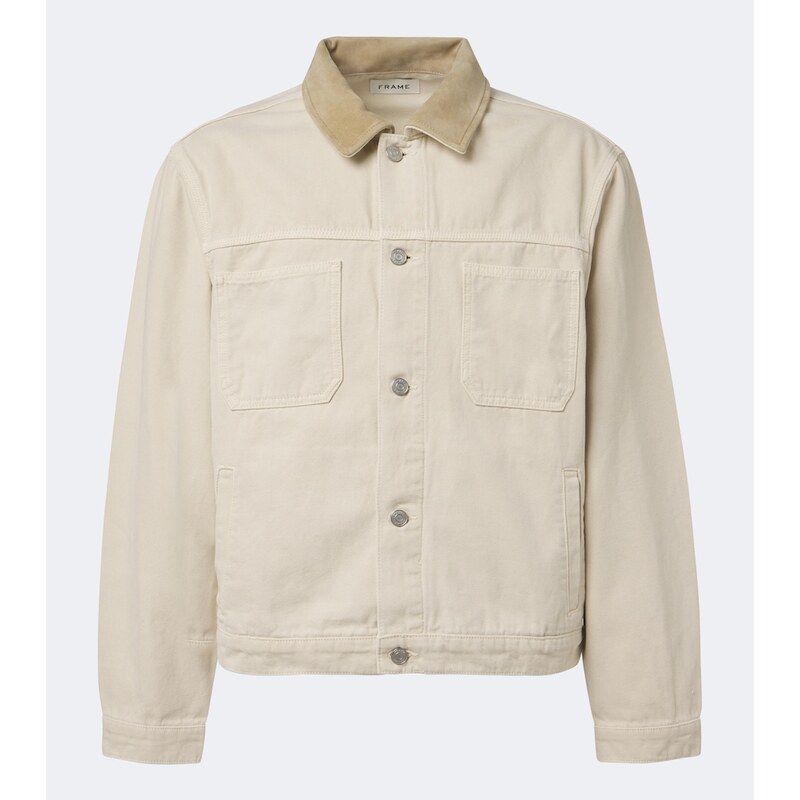 Frame Suede-trimmed cotton field jacket