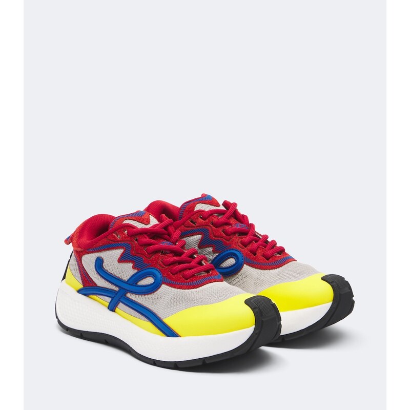 Loewe Pogo colorbocked mesh-trimmed sneakers