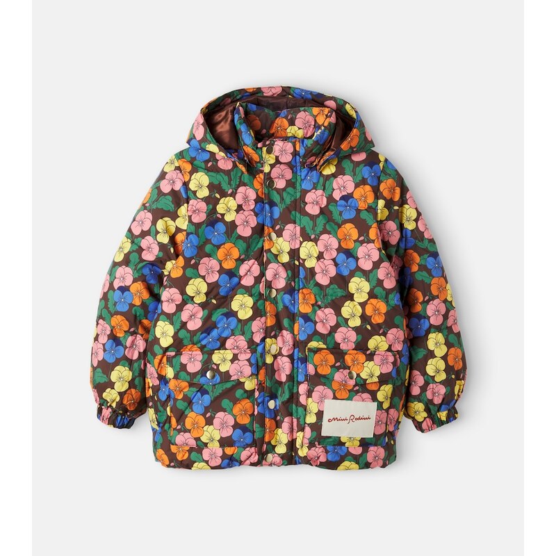Mini Rodini Logo floral puffer jacket