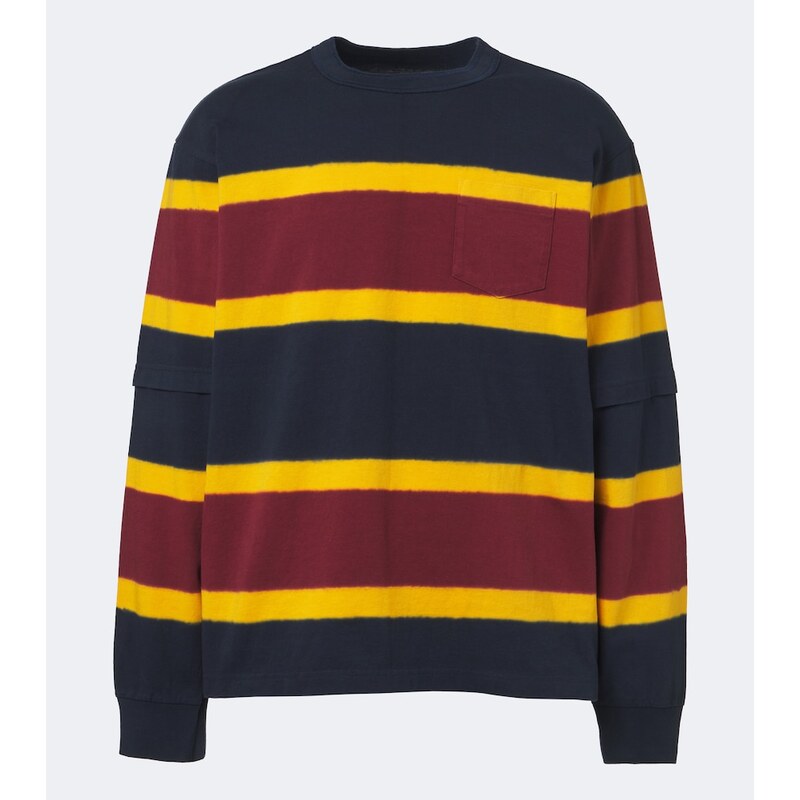Sacai Striped cotton jersey sweatshirt