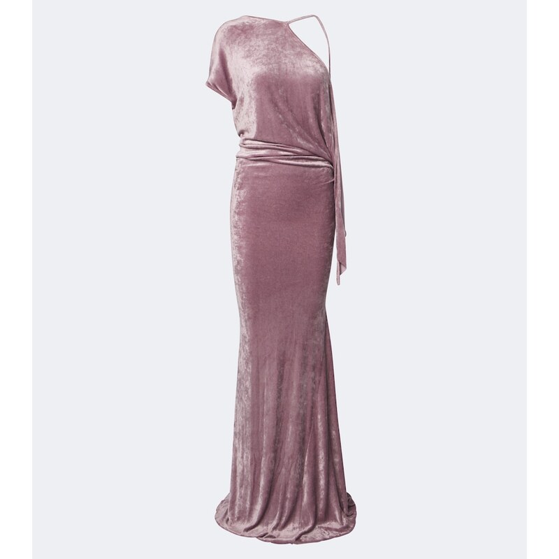 Rick Owens Lilies Tungsten open-back velvet gown