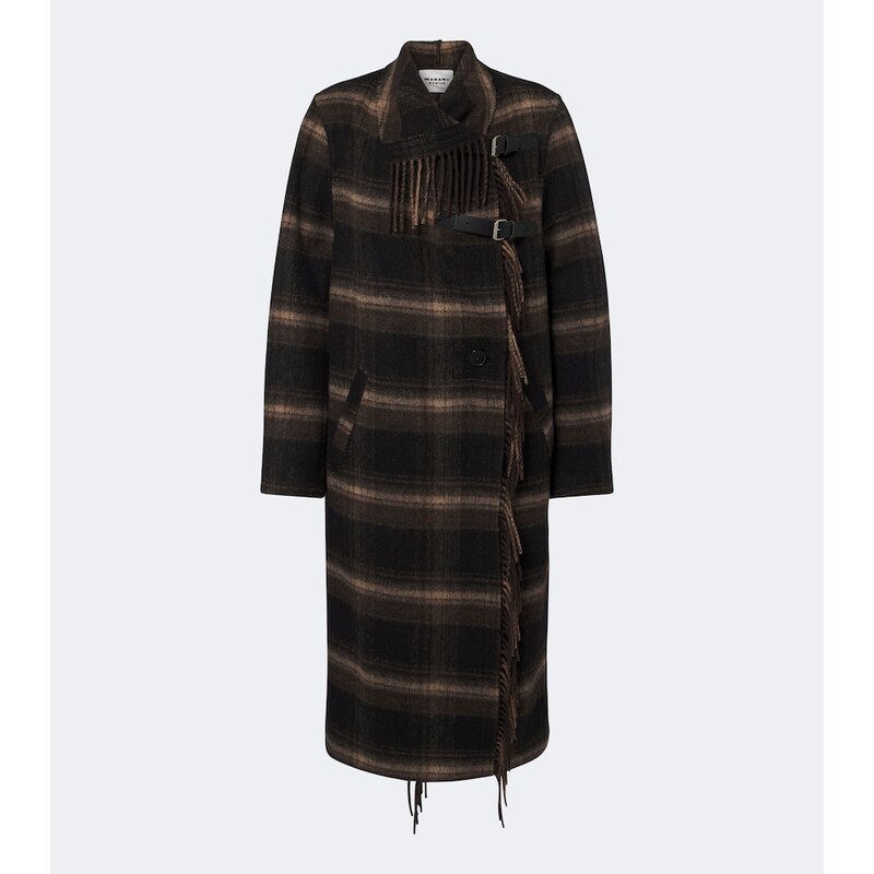 Marant Etoile Gihan plaid wool-blend coat